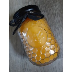 Ltd Ed. 16oz. Beeswax Candle in Honeycomb Mason Jar