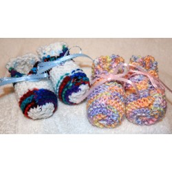 Boy and Girl Knitted Baby Booties
