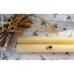Handrolled Honeycomb Beeswax Taper Candles