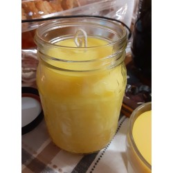 Natural 16oz. Beeswax Candle in Honeycomb Mason Jar